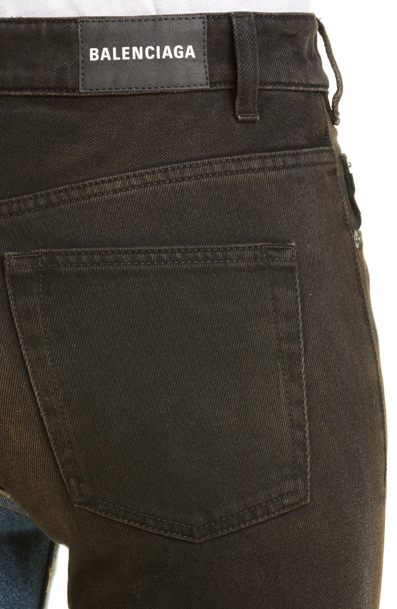 Balenciaga V-Neck Two-Tone Jeans, Alternate, color, 