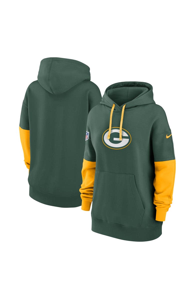 Nike Women's Nike Green Green Bay Packers 2024 Sideline Essential Fleece Pullover Hoodie, Main, color,