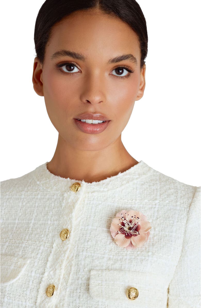 Helena Simon The Cherry Blossom Floral Brooch, Alternate, color, Pink