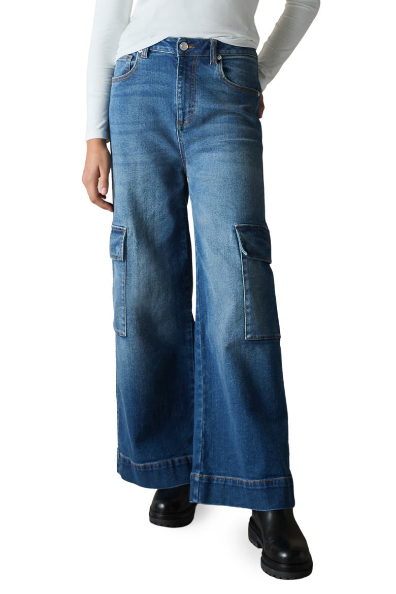 Kids' Sienna Wide Leg Jeans, Alternate, color, BLUE
