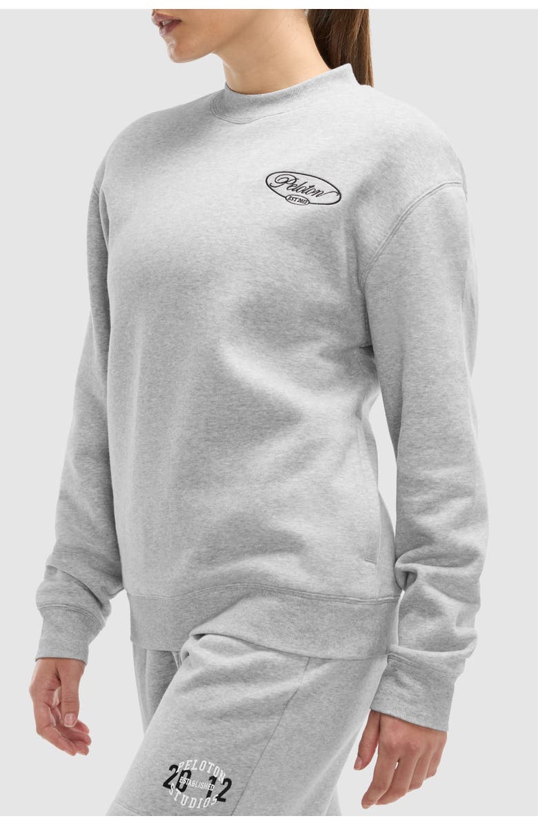 Peloton Soft Fleece Mock Neck Sweatshirt, Alternate, color, Heather Grey