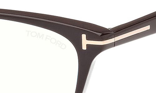 Tom Ford 56mm Cat Eye Blue Light Blocking Optical Glasses In Brown Blush Pink Brown