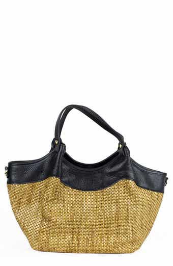 Persaman New York Raffia & Leather Tote