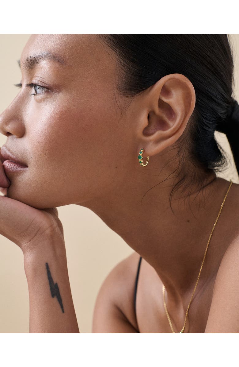 Edge of Ember Serena Green Onyx Hoop Earring, Alternate, color, Green Onyx