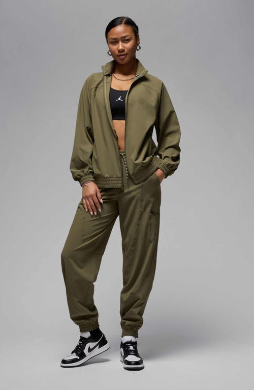Shop Jordan Sport Dri-fit Woven Jacket In Medium Olive/cargo Khaki