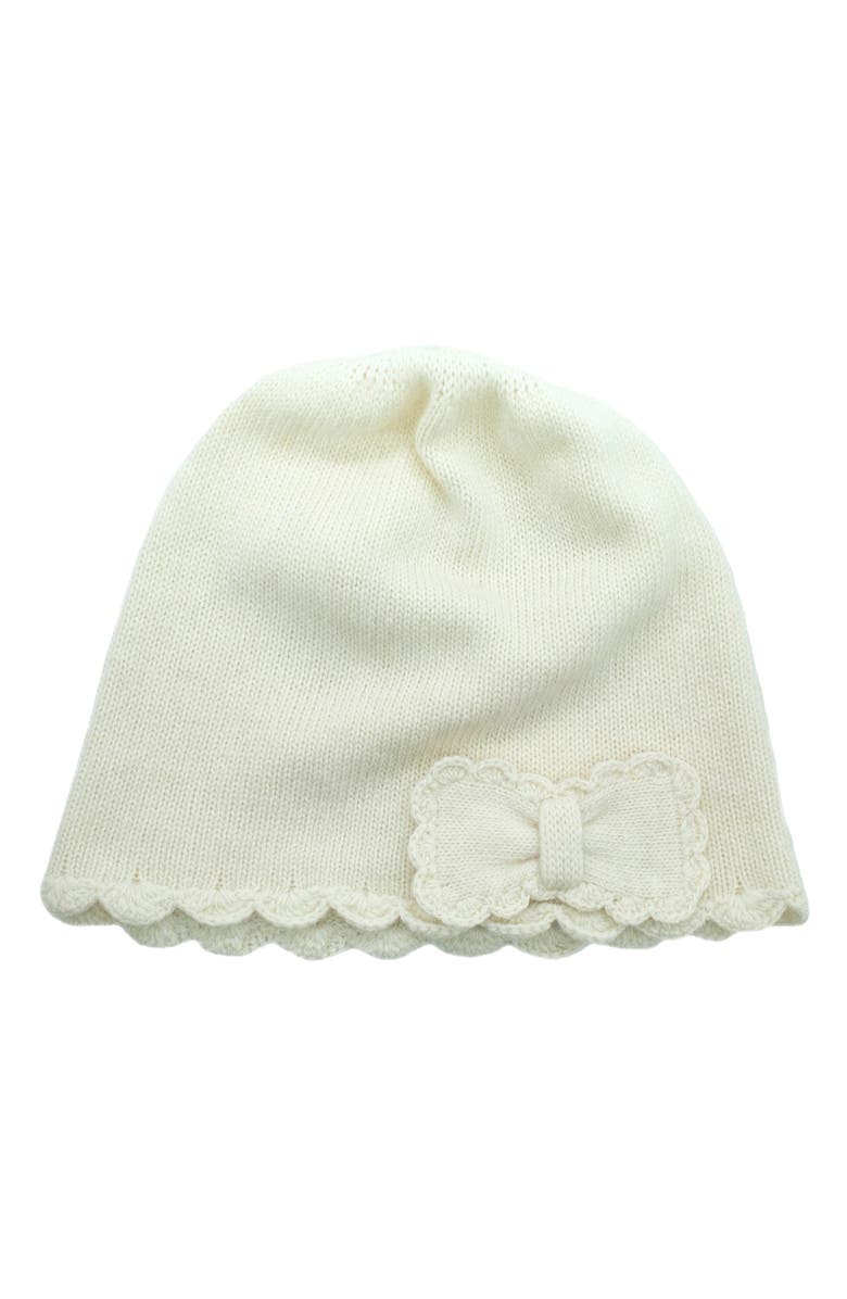 Portolano Scalloped Edge Beanie, Main, color, Snow White