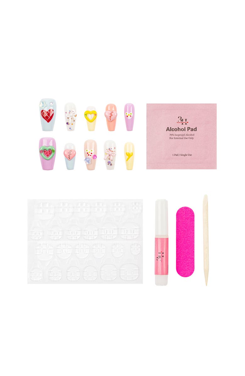 3H Nails Kawaii Crush Luxury Handmade Press On Nails, Alternate, color, Multicolor