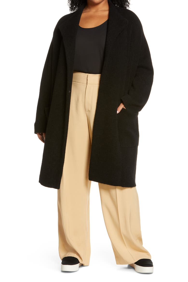 Clean Edge Wool & Alpaca Blend Coat, Main, color, BLACK