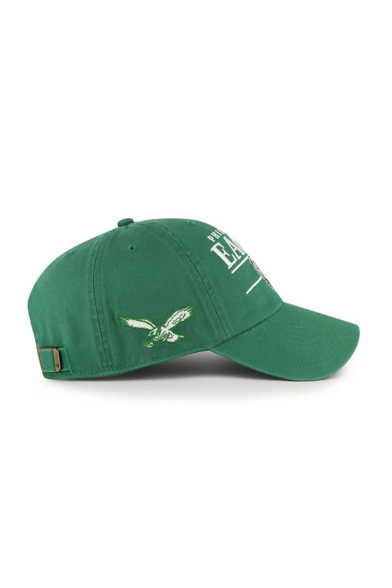Men's '47 Kelly Green Philadelphia Eagles Throwback Graphic Clean Up Adjustable Hat, Alternate, color, Kelly Green