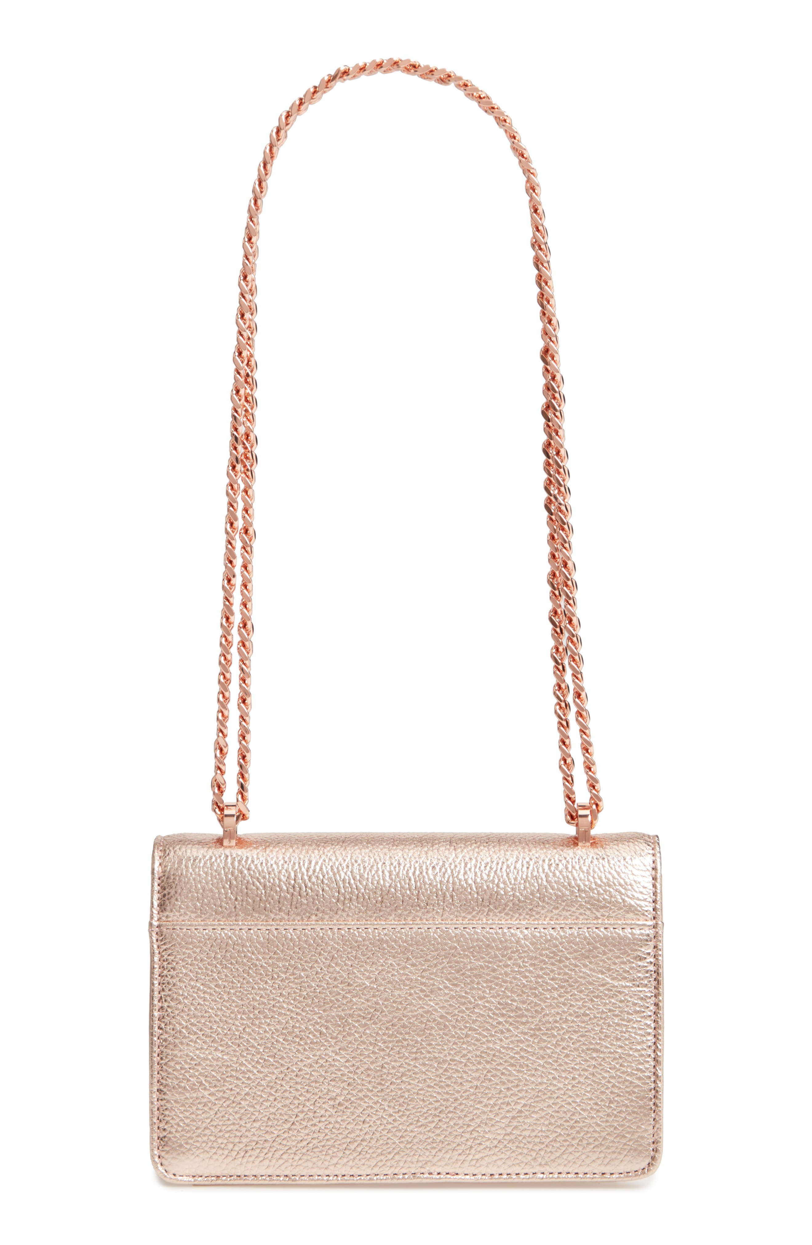 Micro Leather Crossbody Bag, Alternate, color, ROSE GOLD