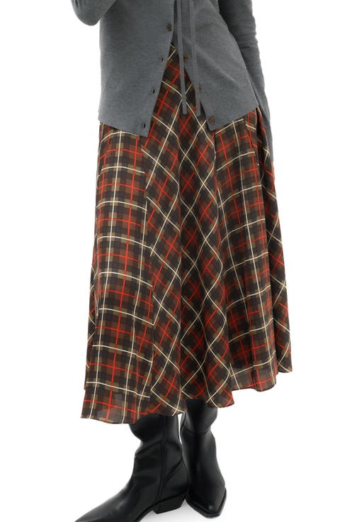 Checkered Midi Skirt