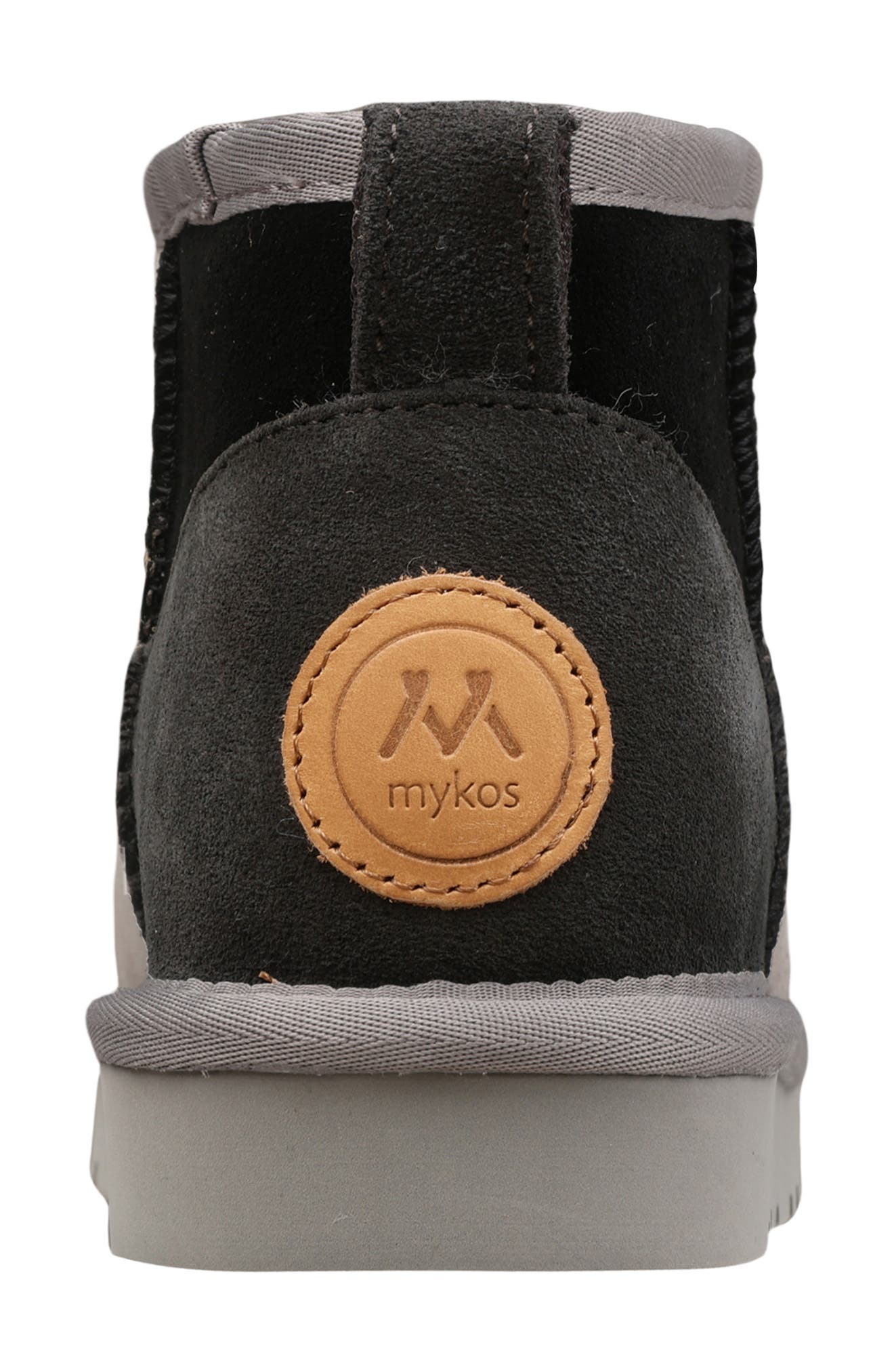 Mykos Genuine Shearling Lined Suede Bootie, Alternate, color, Charcoal Multi