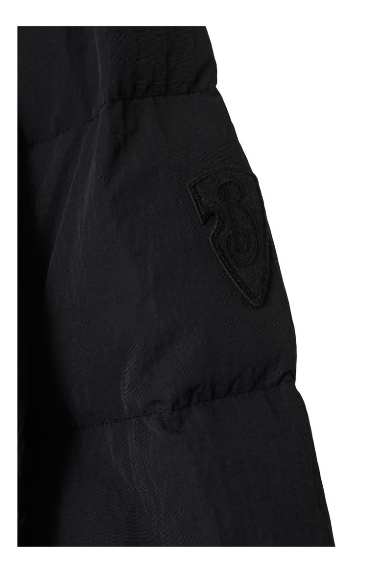 Long Nylon Puffer Coat, Alternate, color, Black/sand