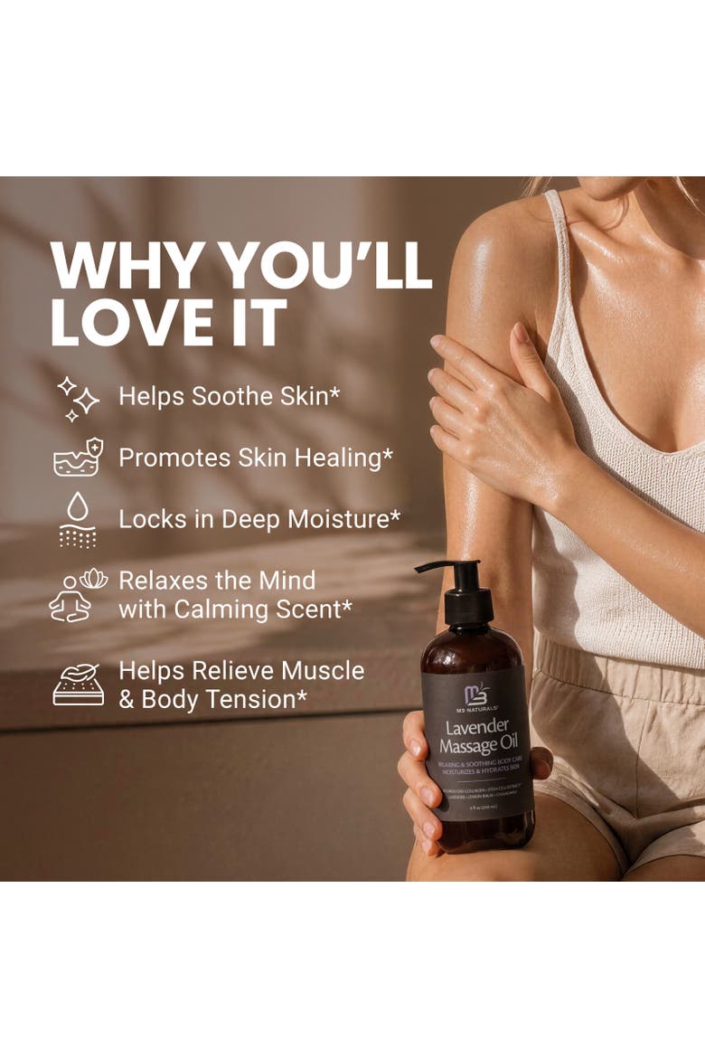Relaxing Massage Oil, Lavender, 8fl oz, Alternate, color, None