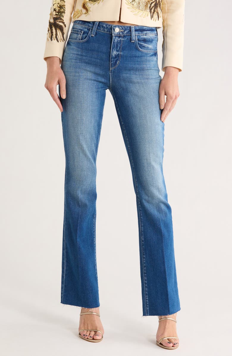 L'AGENCE Ruth Raw Hem Straight Leg Jeans, Main, color, Palermo