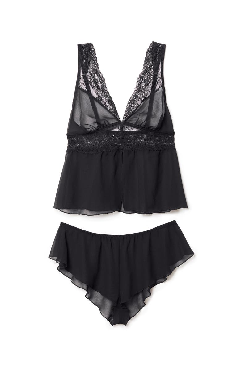 Adore Me Jocie Camisole & Shorts Set Lingerie, Alternate, color, Black