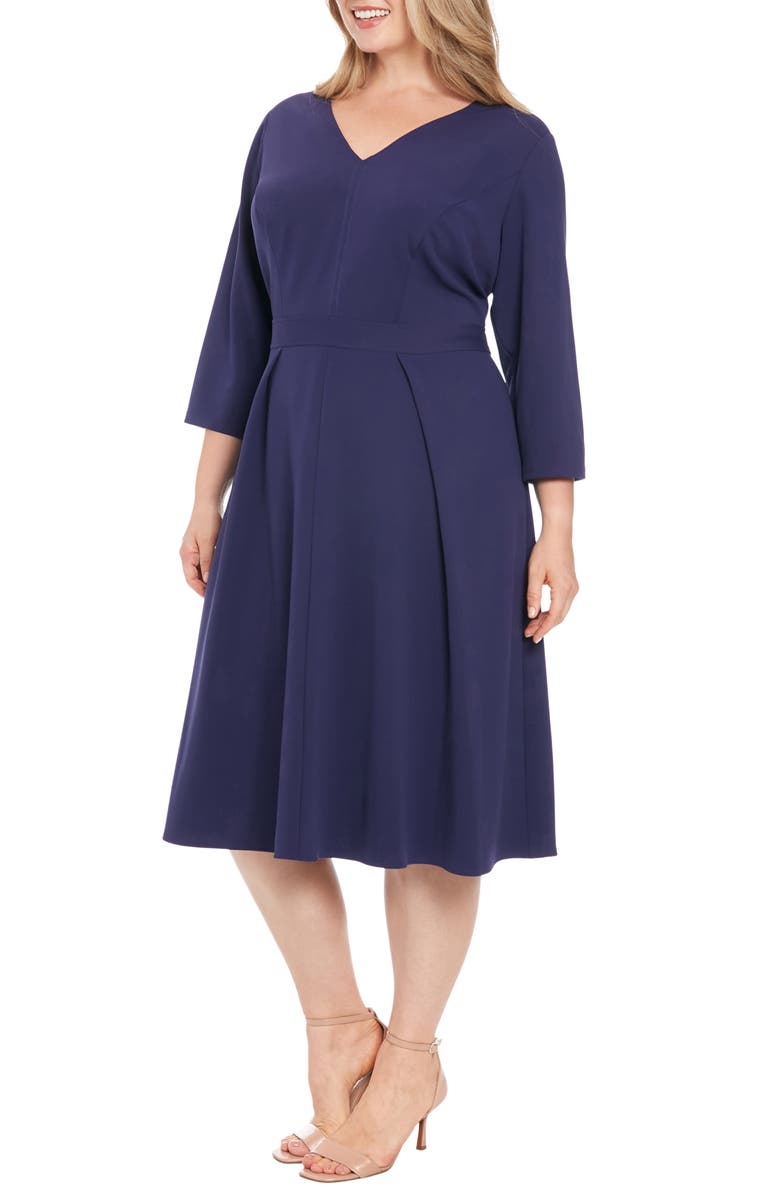 London Times Fit & Flare Dress, Alternate, color, Astral