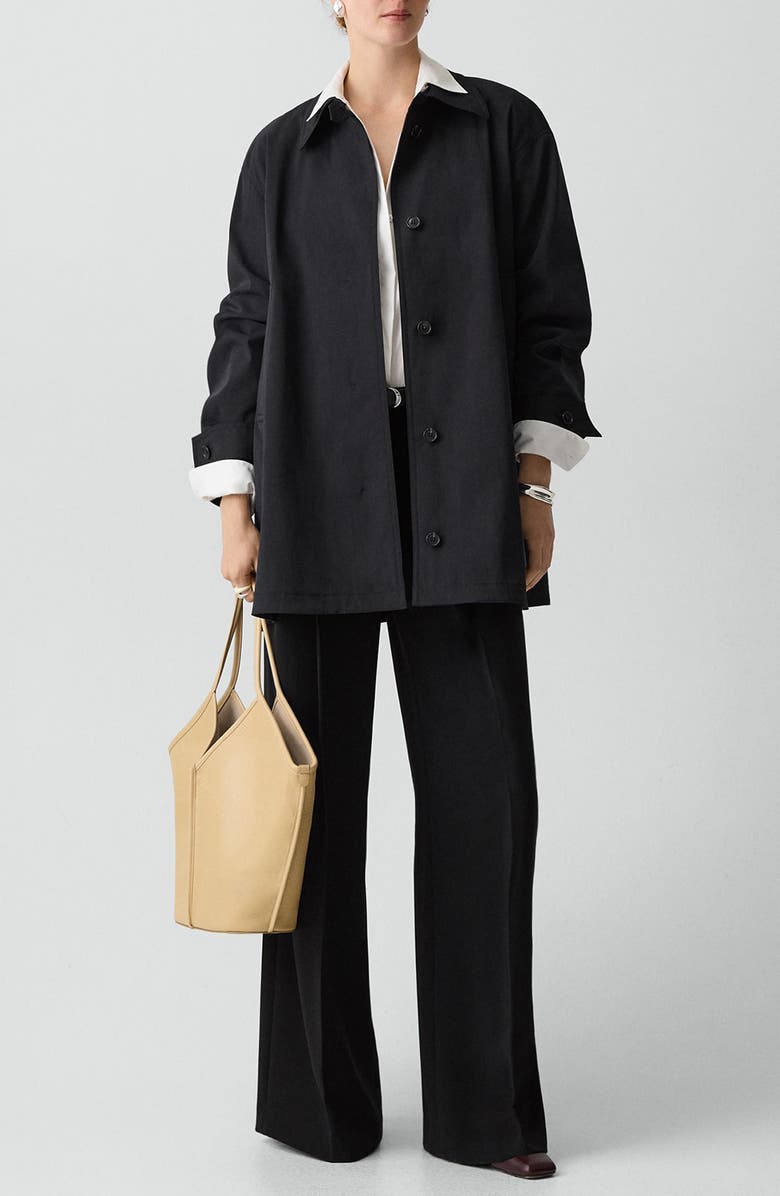 Theory Sleek A-Line Trench Jacket, Alternate, color, Black