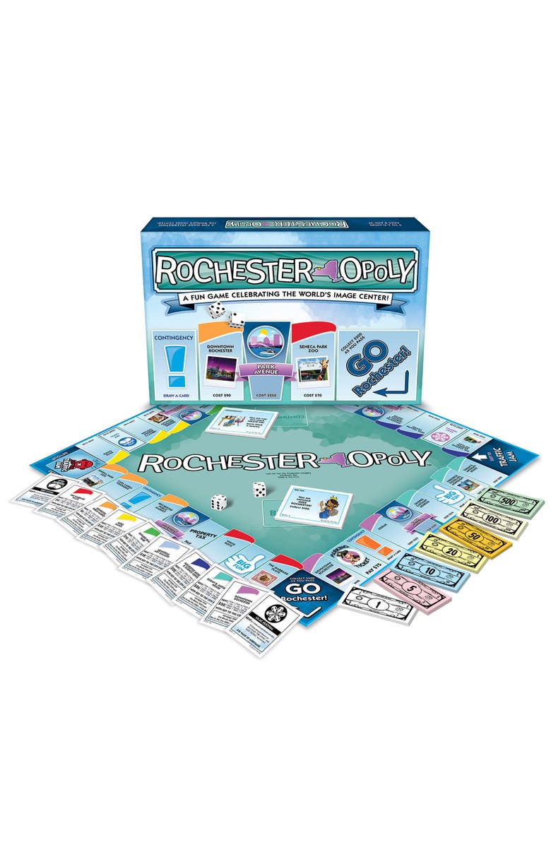 Late for the Sky Rochesteropoly Monopoly Board Game, Alternate, color, Multicolored