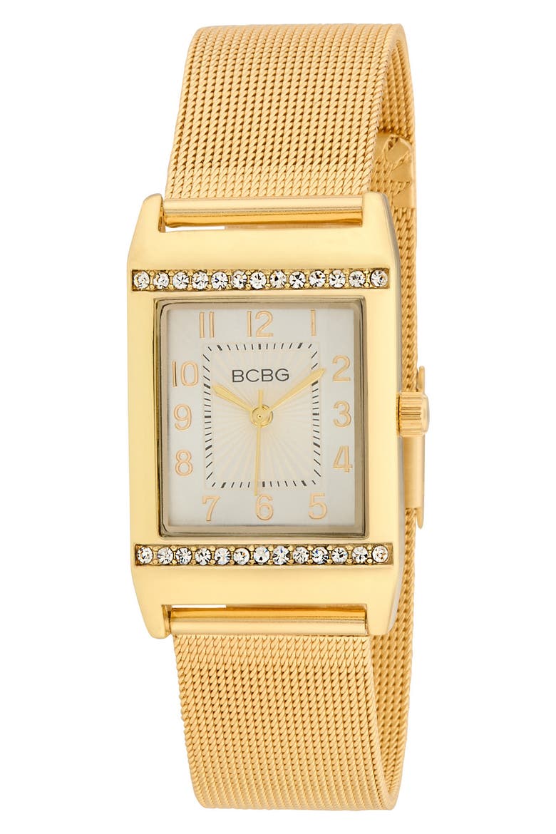 Retro Quartz Mesh Strap Bracelet Watch, 23mm, Main, color, GOLD
