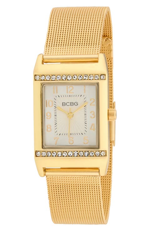 Retro Quartz Mesh Strap Bracelet Watch, 23mm