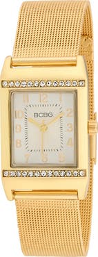 BCBG Retro Quartz Mesh Strap Bracelet Watch, 23mm