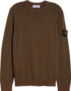Stone Island Compass Logo Patch Organic Cotton Crewneck Sweatshirt