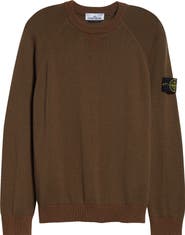 Stone Island Compass Logo Patch Organic Cotton Crewneck Sweatshirt