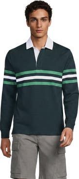 Lands' End Long Sleeve Stripe Rugby Shirt