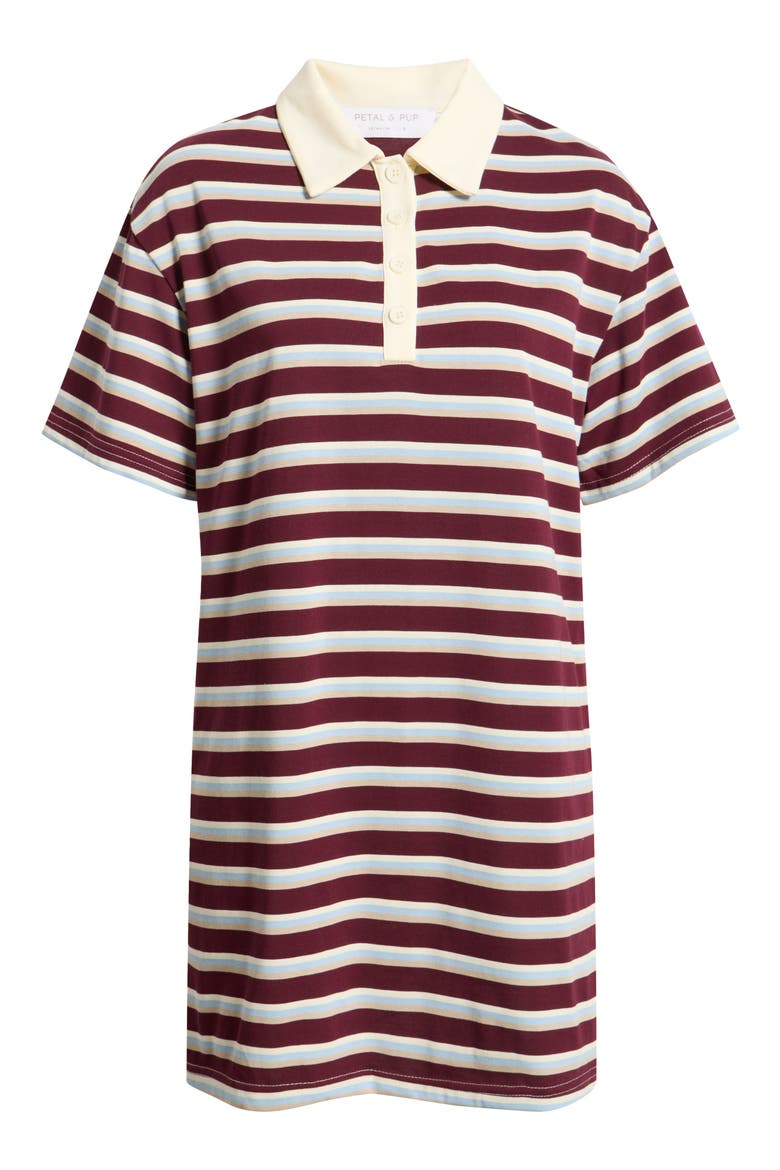Gordie Stripe Polo Dress, Alternate, color, BURGUNDY STRIPE