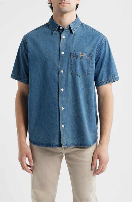 Dad's Short Sleeve Denim Button-Up Shirt