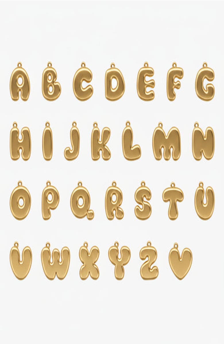 Oak & Luna Bubble Up Initial Necklace- Gold Vermeil, Alternate, color, Letter J