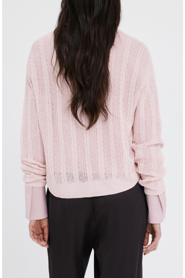 Lace Pattern Sweater, Alternate, color, LIGHT/ PASTEL PINK