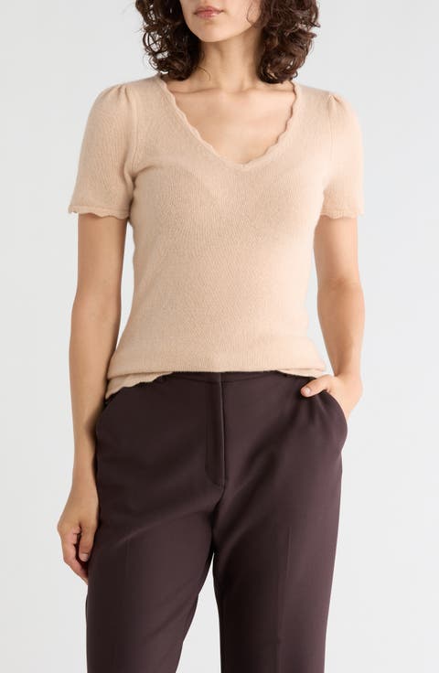 Scallop Edge Cashmere Sweater