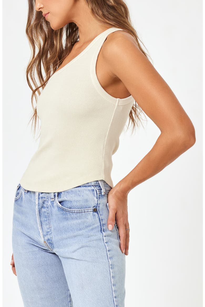 Kylie One-Shoulder Cover-Up Tank, Alternate, color, BONE