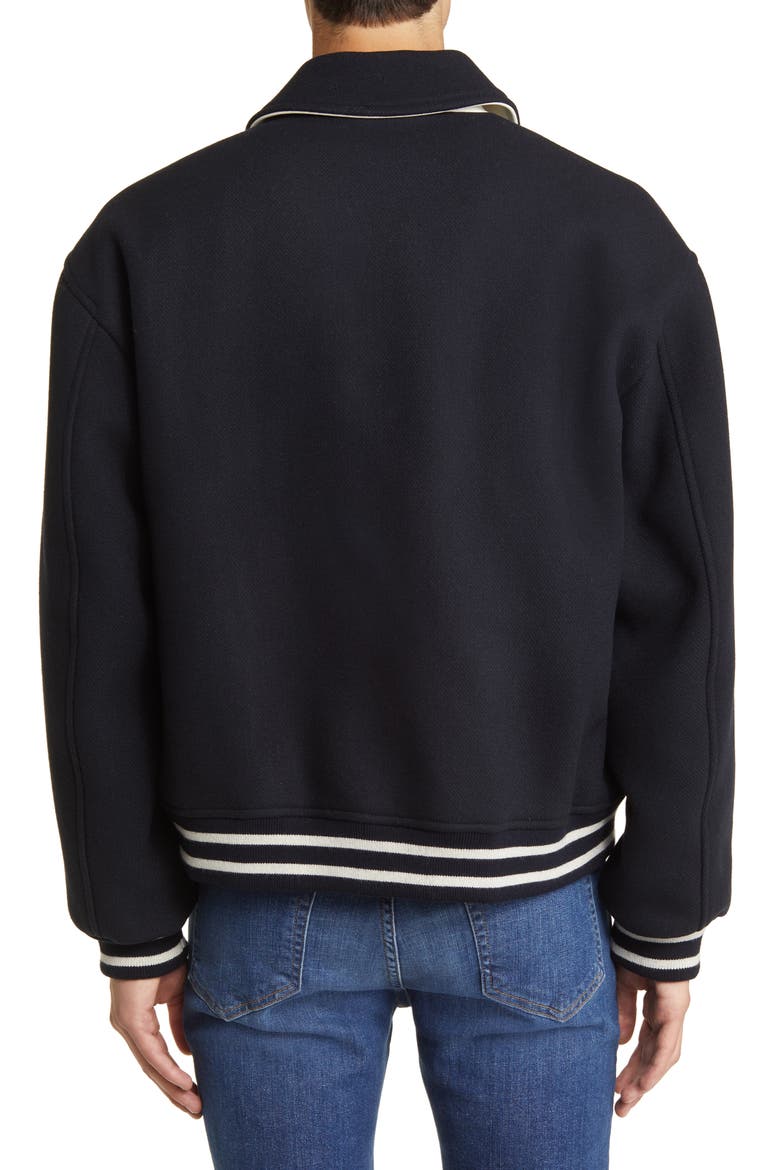 Fall Wool Blend Varsity Jacket, Alternate, color, MIDNIGHT BLUE