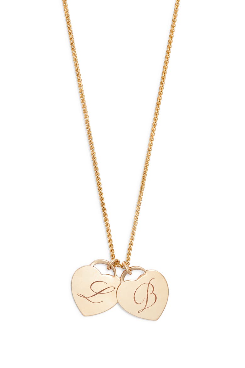 Alice Multi Initial Charm Necklace, Main, color, GOLD / 2 CHARMS
