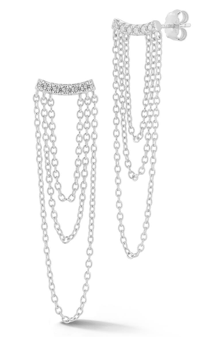 Draped Chain Earrings, Main, color, SILVER