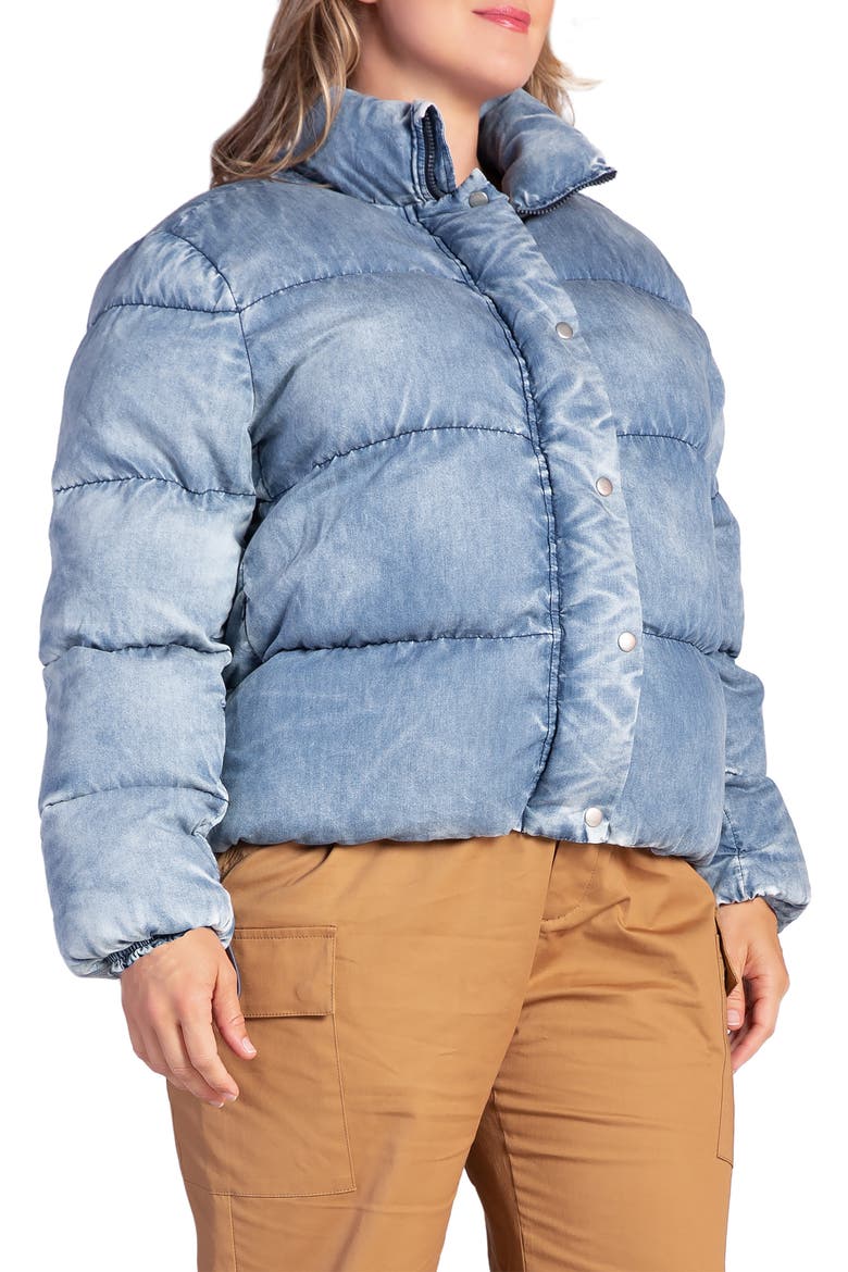 Polaris Puffer Jacket, Alternate, color, INDIGO BLEACH