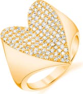 Sheryl Lowe Diamond Folded Heart Ring