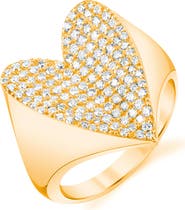 Sheryl Lowe Diamond Folded Heart Ring