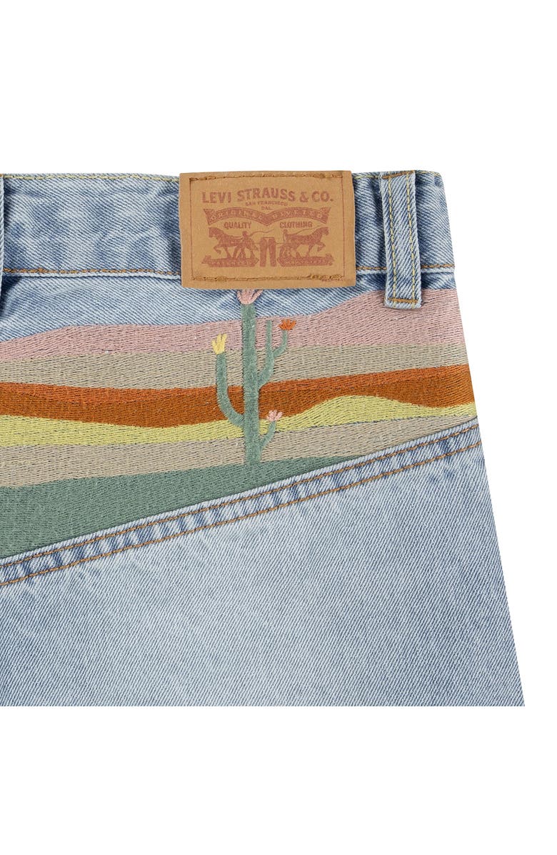 Levi's<sup>®</sup> Kids' Mini Mom Embroidered Denim Shorts, Alternate, color, 