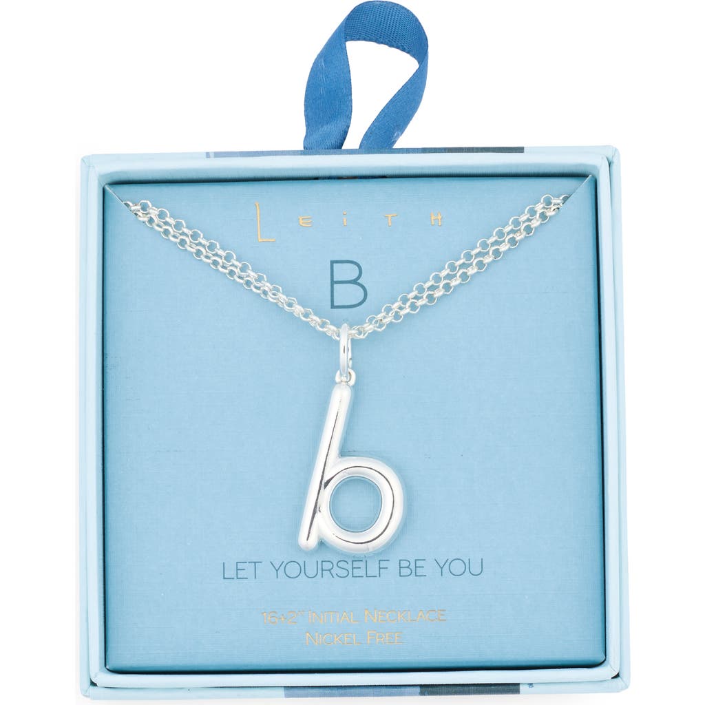 Leith Lowercase Initial Bubble Pendant Necklace In Metallic