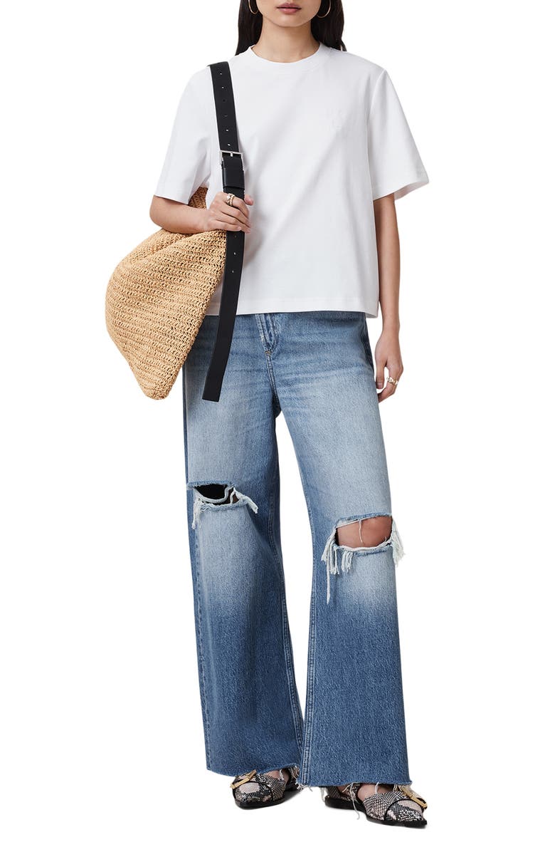 AllSaints Lisa Cotton Crewneck T-Shirt, Alternate, color, Optic White