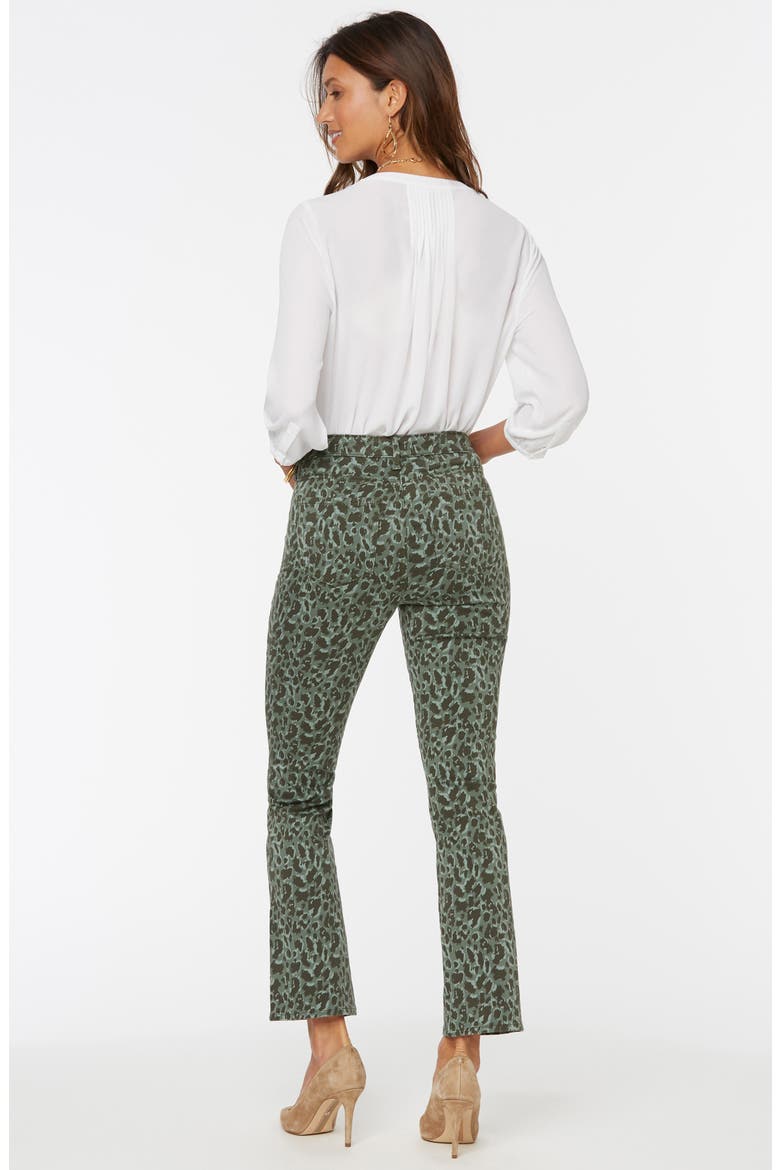 Animal Print High Waist Slim Bootcut Jeans, Alternate, color, OLIVE CAT
