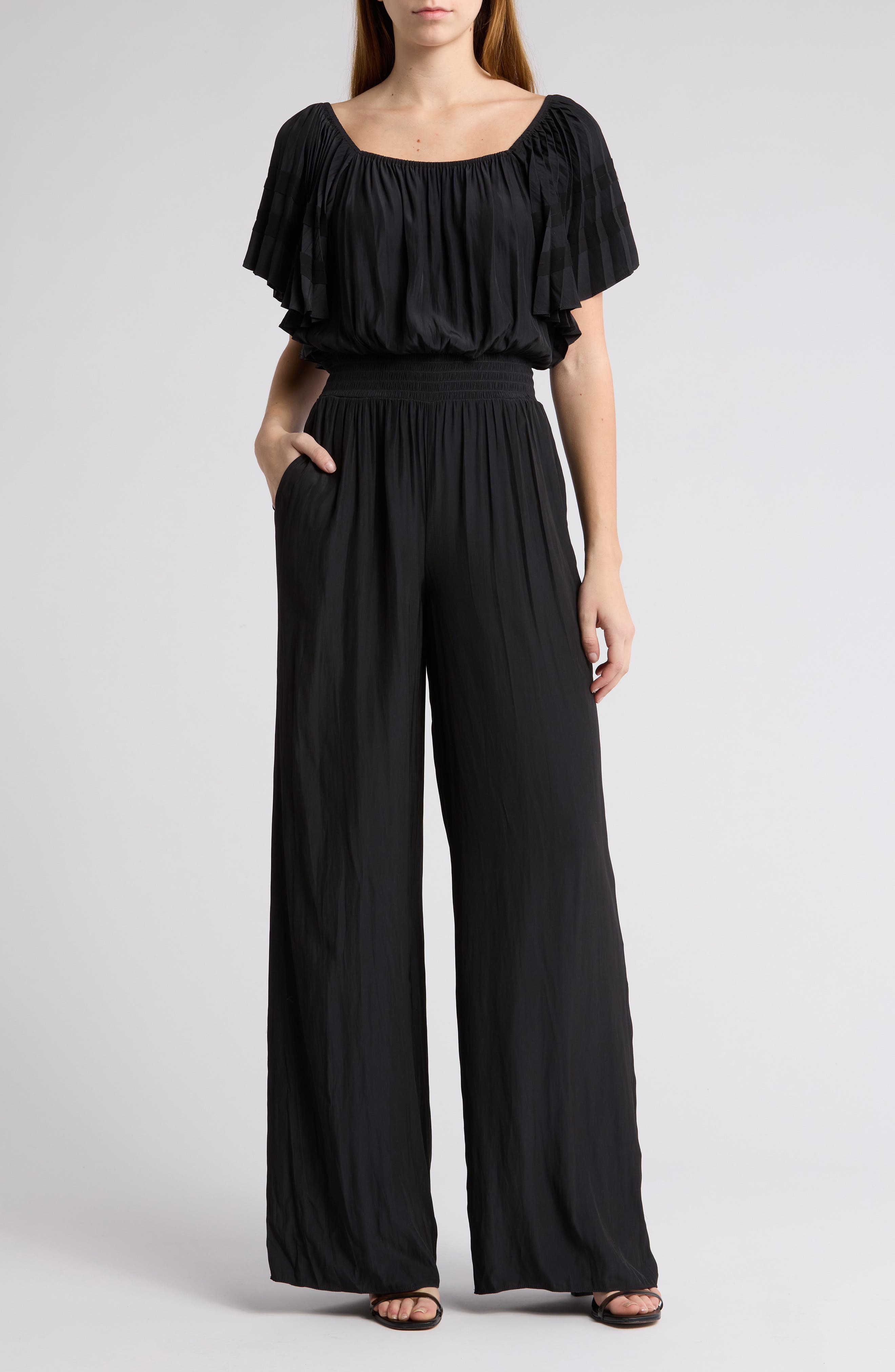 Ramy Brook Tinsley Off the Shoulder Short Sleeve Jumpsuit