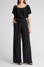 Ramy Brook Tinsley Off the Shoulder Short Sleeve Jumpsuit