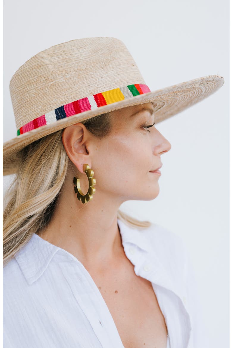 Flor Palm Straw Hat, Alternate, color, TAN/ MULTI