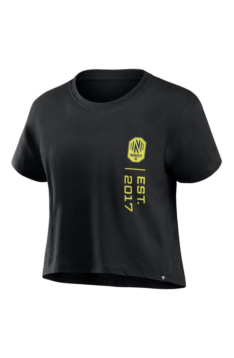 FANATICS Women's Fanatics Branded Black Nashville SC Chip Pass Fashion Cropped T-Shirt, Alternate, color, Black