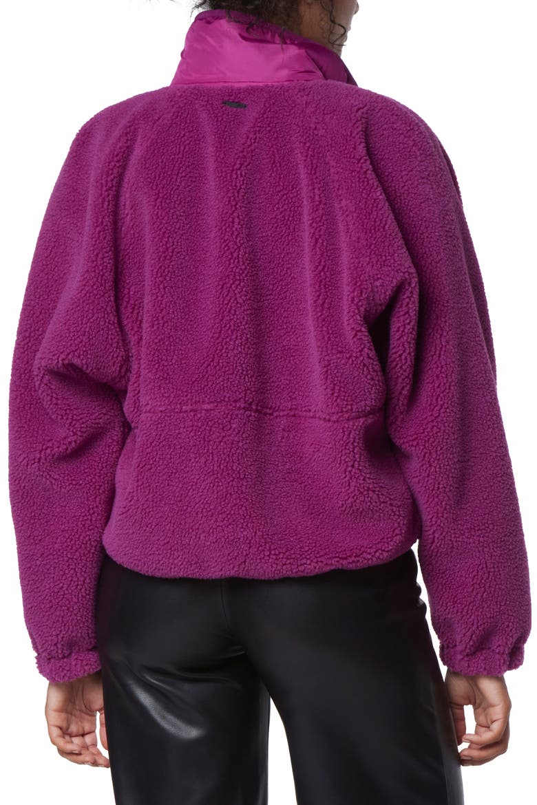 Mixed Media Fleece Zip Jacket, Alternate, color, ORCHID